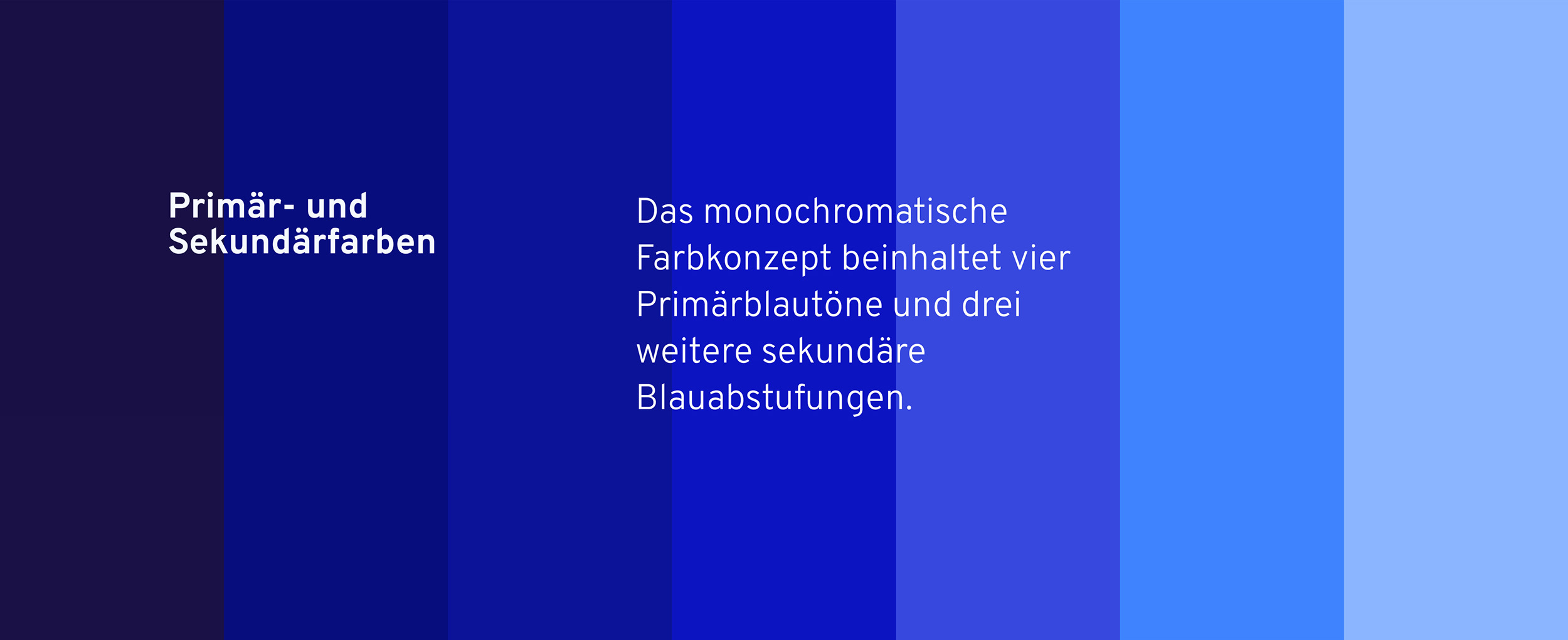 Verschiedene Blautöne als Primar-und Sekundärfarben